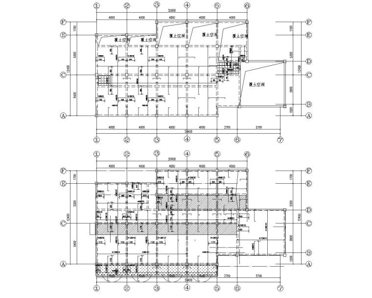 3层酒店框架建筑施工图资料下载-某四层酒店混凝土框架结构施工图（CAD）