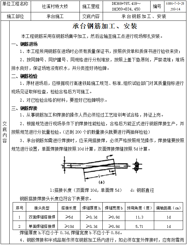 三级交底钢筋资料下载-大桥承台钢筋加工、安装施工三级技术交底​