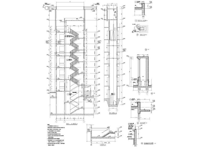 高层住宅_商业及公建配套用房建筑施工图-楼电梯剖面详图、节点详图