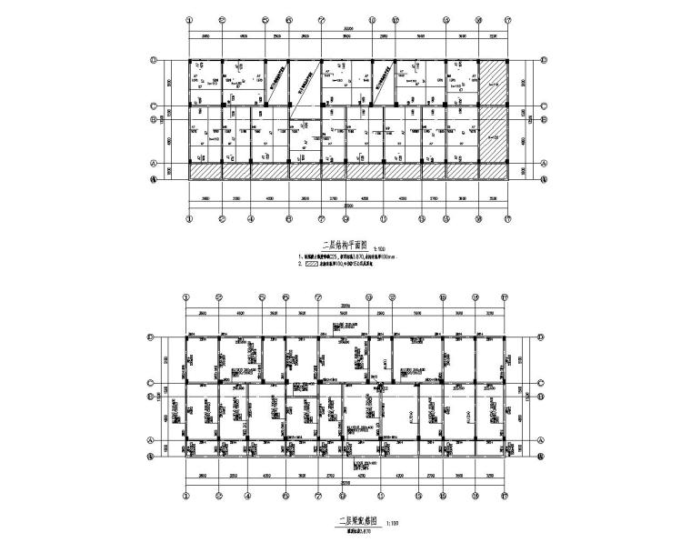 仿木纹混凝土护栏施工图资料下载-某七层办公楼混凝土结构施工图（CAD）