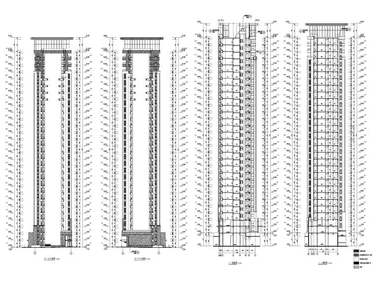 高层住宅_商业及公建配套用房建筑施工图-立面图、剖面图