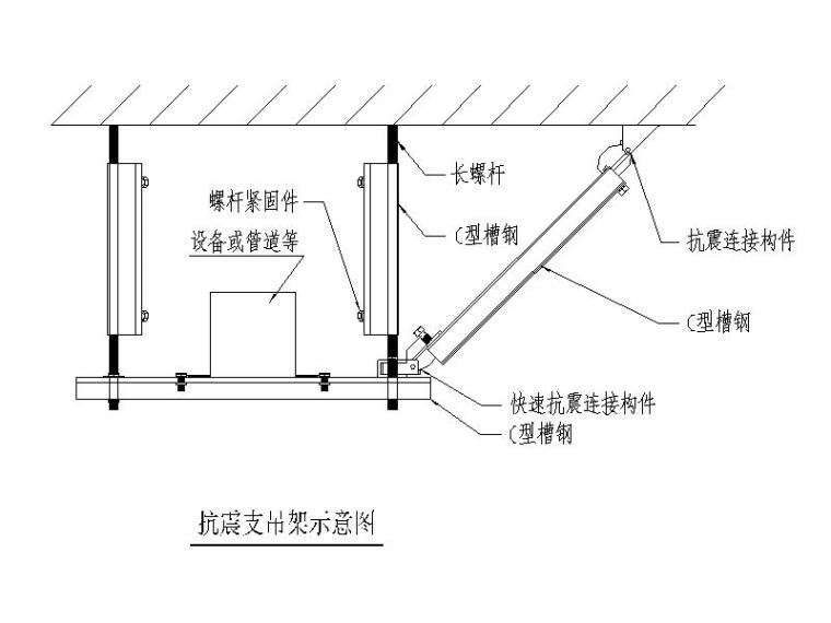 通风空调抗震支吊架示意图CAD-抗震支吊架示意图