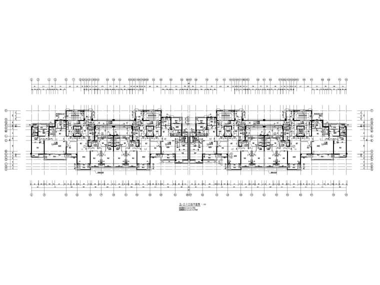 高层住宅_商业及公建配套用房建筑施工图-五到二十二层平面图