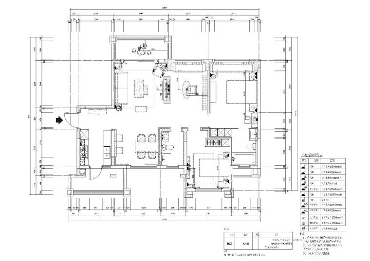 [成都]​70㎡现代休闲两居室样板房施工图-插座点位图