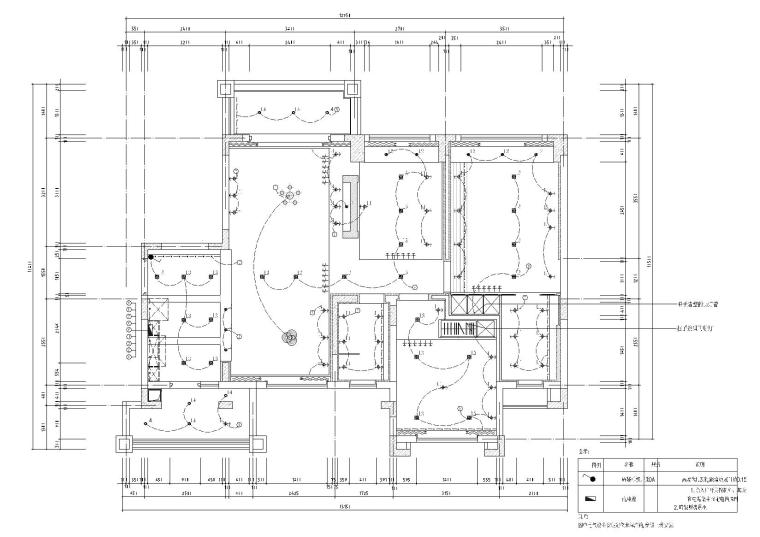 [成都]​70㎡现代休闲两居室样板房施工图-开关连线图