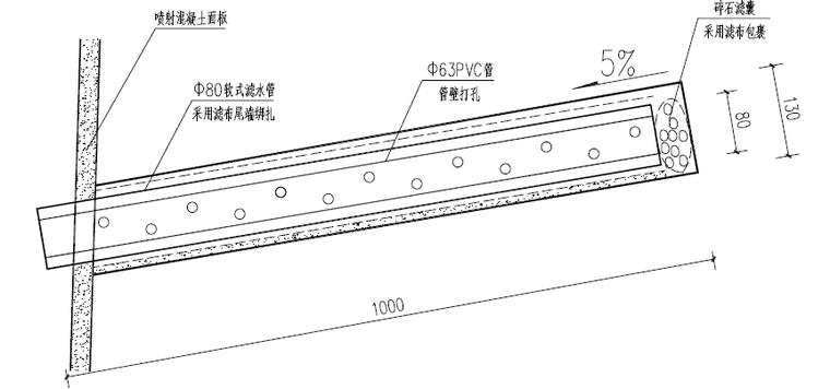 广场改造基坑支护施工方案(73页，图文丰富)-泄水孔大样图