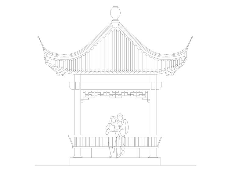 钢筋混凝土结构域资料下载-古建四角亭 钢筋混凝土结构