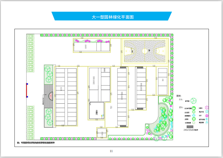 临时建筑工程标准化施工图册(359页,19年)-大一型园林绿化平面图