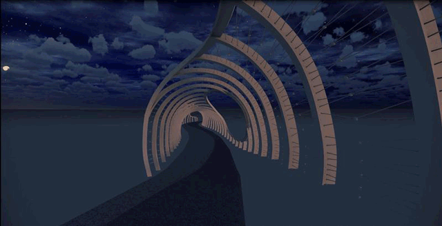 穿越星轨花廊动态演示 在创作手稿的过程中,我们希望让 穿越的感  