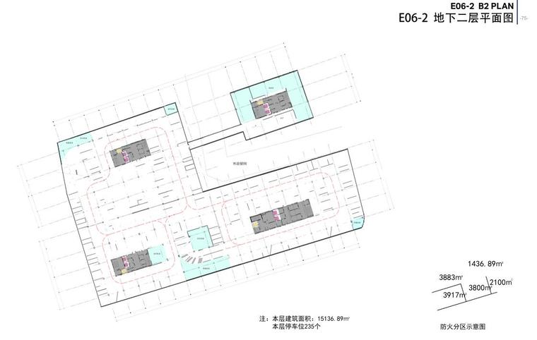 [上海]沿岸现代风格商业办公建筑方案设计-二层平面图