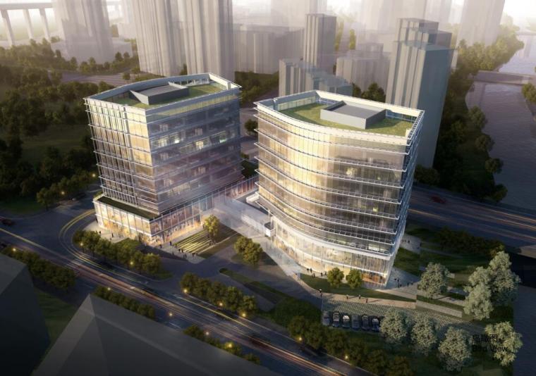 [上海]知名企业现代商业办公综合体建筑方案-鸟瞰图 - 副本