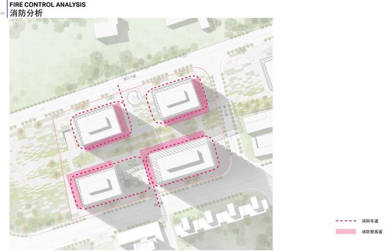 [上海]沿岸现代风格商业办公建筑方案设计-消防分析