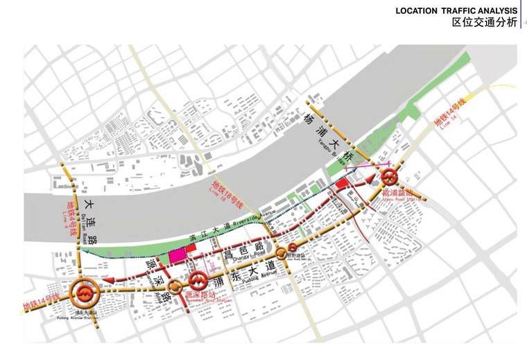 [上海]沿岸现代风格商业办公建筑方案设计-区位交通分析