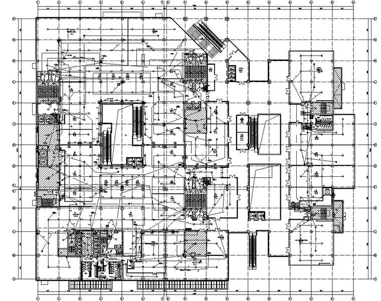 北京某商业中心室内装饰工程电气全套图纸-火灾自动报警平面图