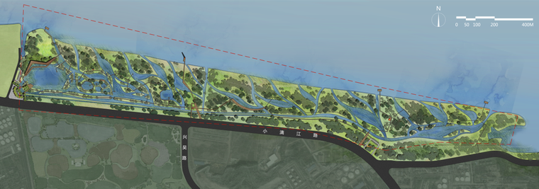 湿地公园景观总平面图psd