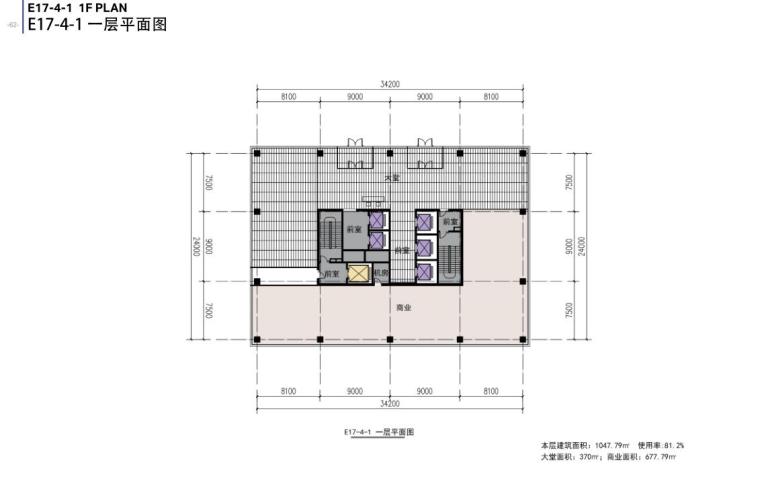 [上海]5A现代风甲级商务写字楼建筑方案-一层平面图