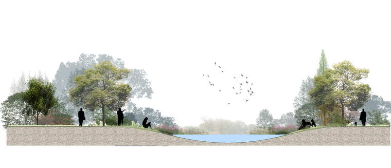 湿地公园剖面图 (2)