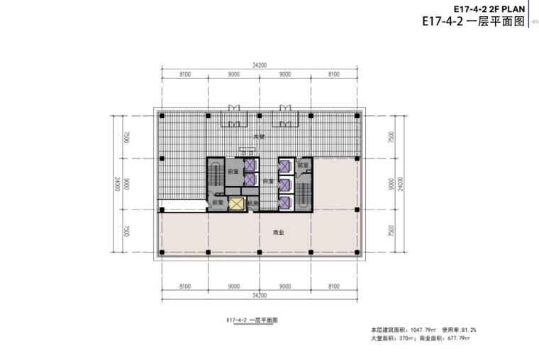 [上海]5A现代风甲级商务写字楼建筑方案-一层平面图1