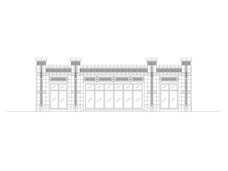 城堡建筑施工图CAD资料下载-园区入口大门建筑施工图（CAD）