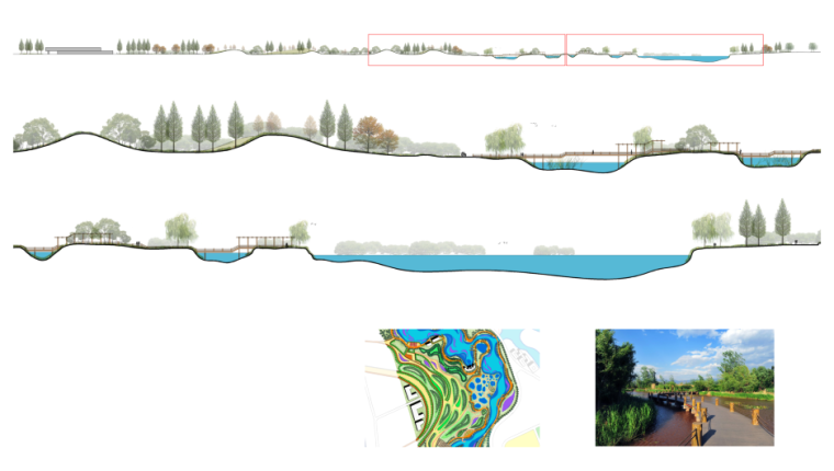 多层住宅整套平立面图纸资料下载-​湿地公园景观平立面图纸PSD