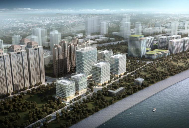 商业办公景观方案设计资料下载-[上海]沿岸现代风格商业办公建筑方案设计