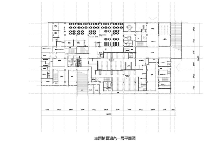 [江苏]南京现代风格住宅+别墅建筑方案-主题情景温泉一层平面图
