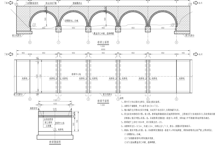7m桥梁设计图纸资料下载-[重庆]实腹式圬工结构桥梁加固施工设计图纸