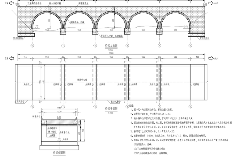 拱桥桥梁加固资料下载-[重庆]实腹式圬工结构桥梁加固施工设计图纸