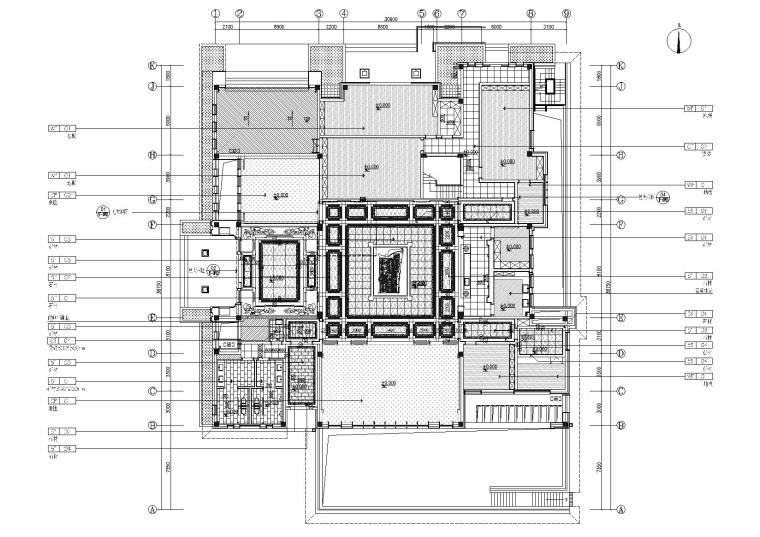[浙江]绍兴510㎡新中式售楼中心设计施工图-地面铺装图