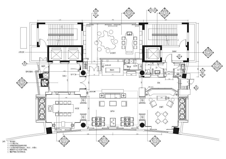 眼镜空间施工图纸资料下载-[江苏]办公楼九层现代商务会所空间施工图