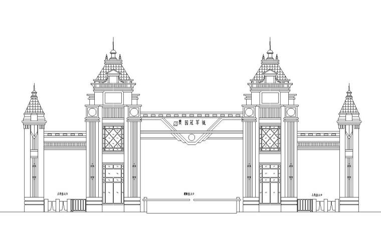 cad中式学校大门资料下载-知名企业出入口大门标准化CAD设计_2019版