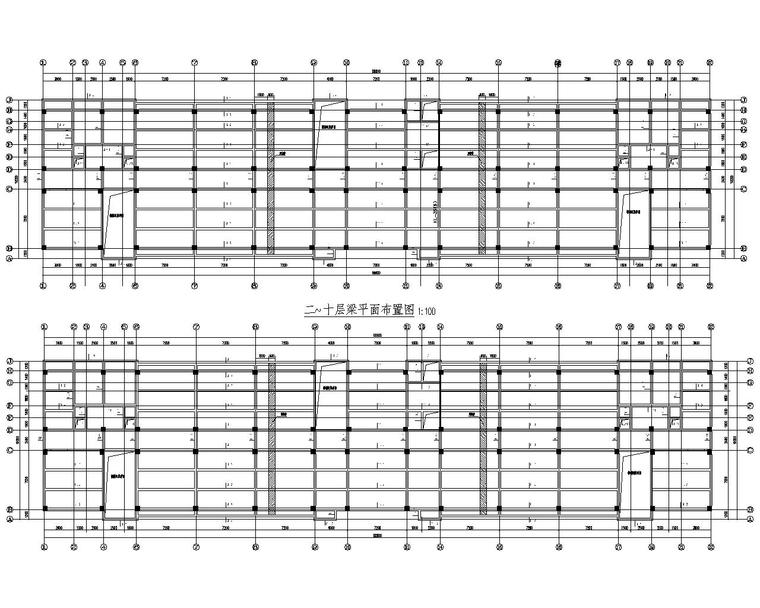 某10层办公楼框架构施工图（CAD含建筑）-结构配筋图