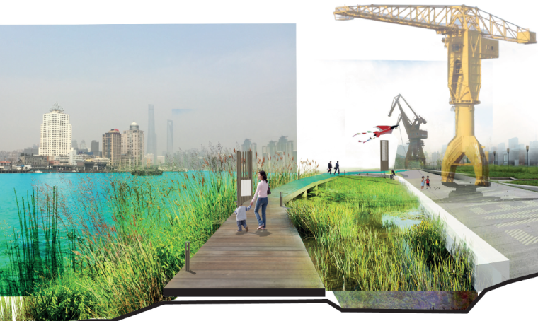 宫殿前开放空间景观设计资料下载-[上海]黄浦江滨江开放空间景观设计方案