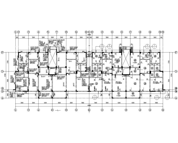cad异形施工图资料下载-小高层住宅异形柱框剪结构施工图（CAD）