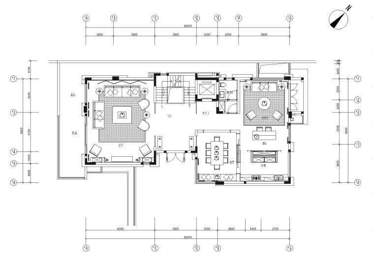 建筑图纸三层资料下载-[​广州]600㎡三层现代别墅样板房施工图