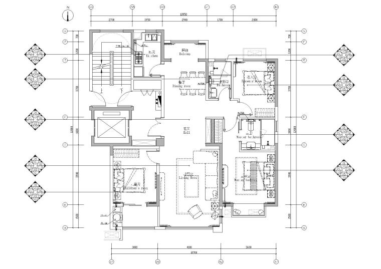 精装修住宅样板间施工方案资料下载-[济南]99㎡现代三居室精装样板间设计施工图