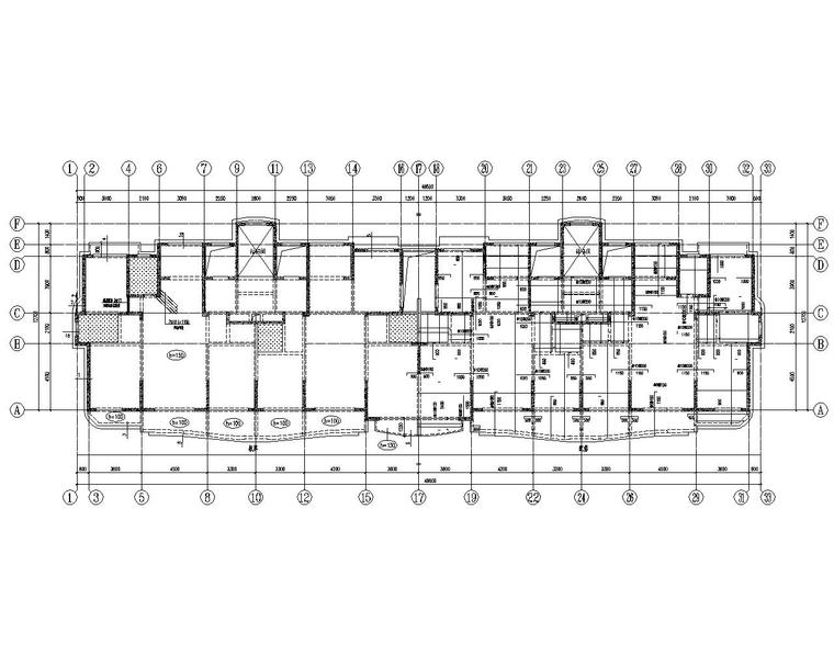 住宅建筑图纸cad资料下载-某17层剪力墙结构高层住宅施工图（CAD）