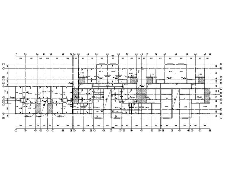 筏板基础防水施工图资料下载-六层砖混结构住宅筏板基础施工图（CAD）