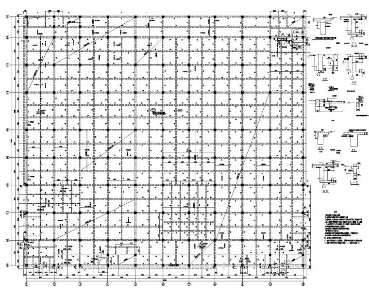 框架结构厂房建筑施工图纸资料下载-四层大型制药厂房框架结构施工图（CAD）