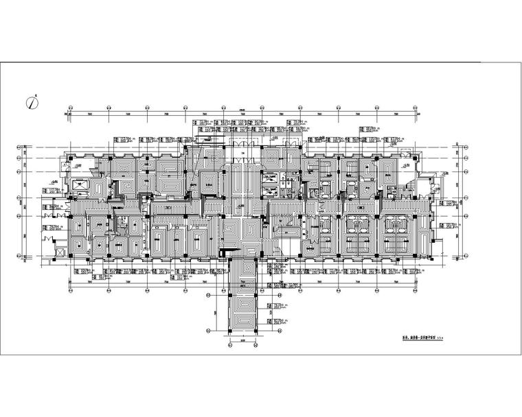 内蒙医技病房楼采暖平面图（内含计算书）-医技、病房楼一层采暖平面图