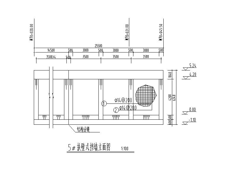 扶壁式挡土墙配筋设计图