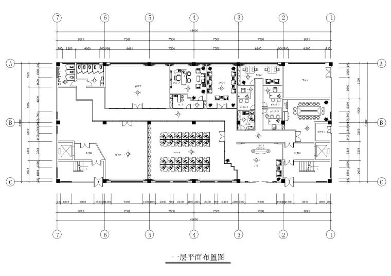 设计公司办公空间装修资料下载-[杭州]服装装饰公司办公空间设计施工图