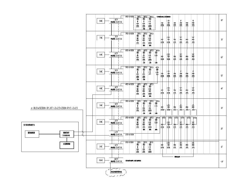 8套医疗建筑电气施工图汇总-[福建]省立医院门诊楼电气施工图（强弱电）-12集中智能应急照明系统图