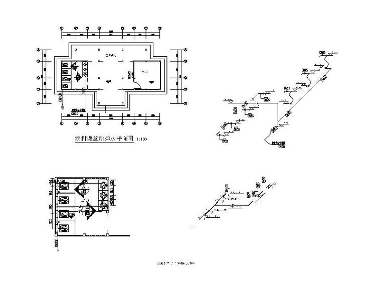 文创农场项目给排水图纸清单招标文件-农耕教堂给排水平面图及卫生间大样图