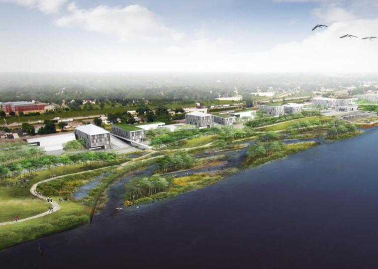 现代滨水河景观资料下载-[河南]知名企业滨水空间景观规划设计