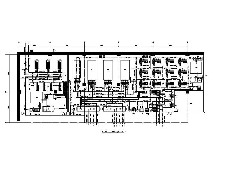 换热站机组剖面图资料下载-[北京]综合楼制冷换热站详图CAD