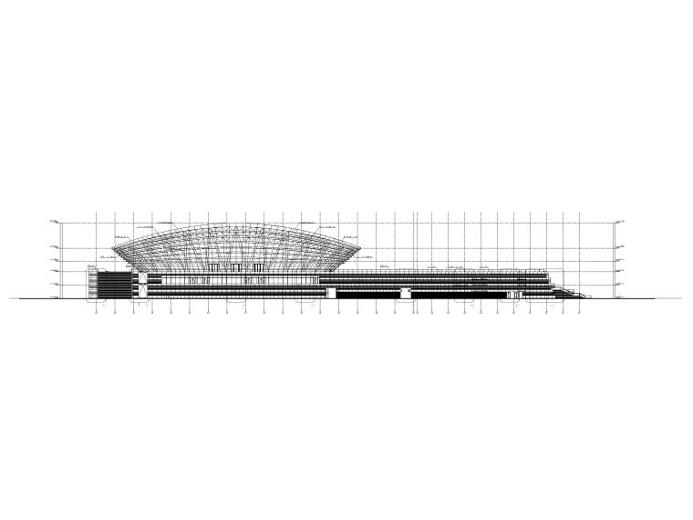 [江苏]工业园区体育中心游泳馆建筑施工图-立面图2