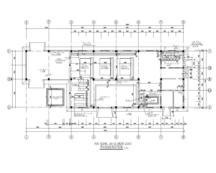 污泥重力浓缩池cad资料下载-某污水厂污泥脱水机房含设备结构图（CAD）