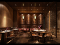 中式餐饮空间装饰设计3D模型+效果图