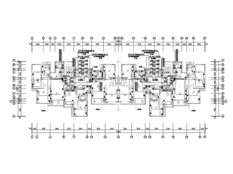 [上海]高层住宅楼电气施工图（强电弱电）-2电力平面图